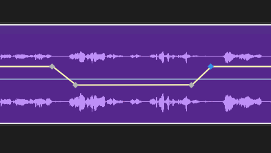 Volume keyframes added to a WAV file in a Multitrack Session